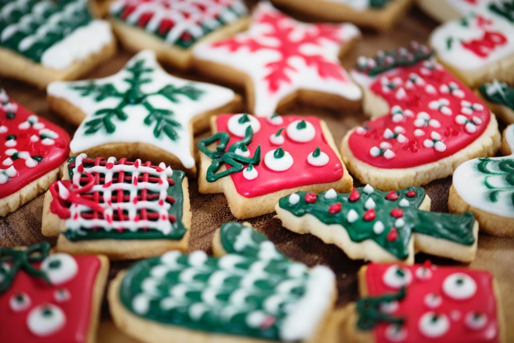 decorated cut out sugar cookies for Christams