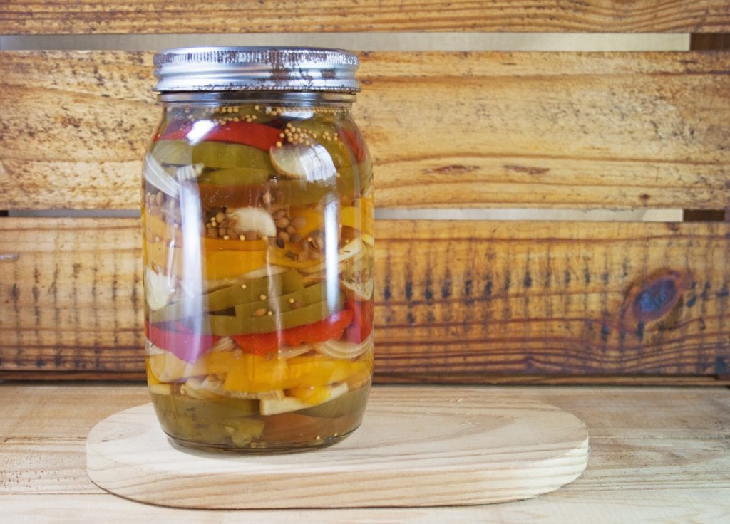 guide to pickled vegetables on wooden board