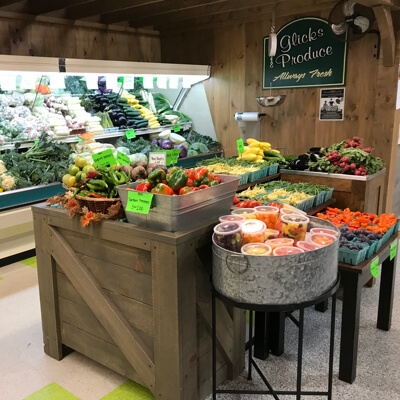 Glick's Produce fresh fruits and vegetables.