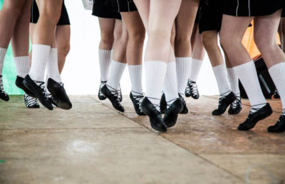 Group of dancers performing Irish dance at the Penn-Mar Irish Festival at the Markets at Shrewsbury in Glen Rock, PA