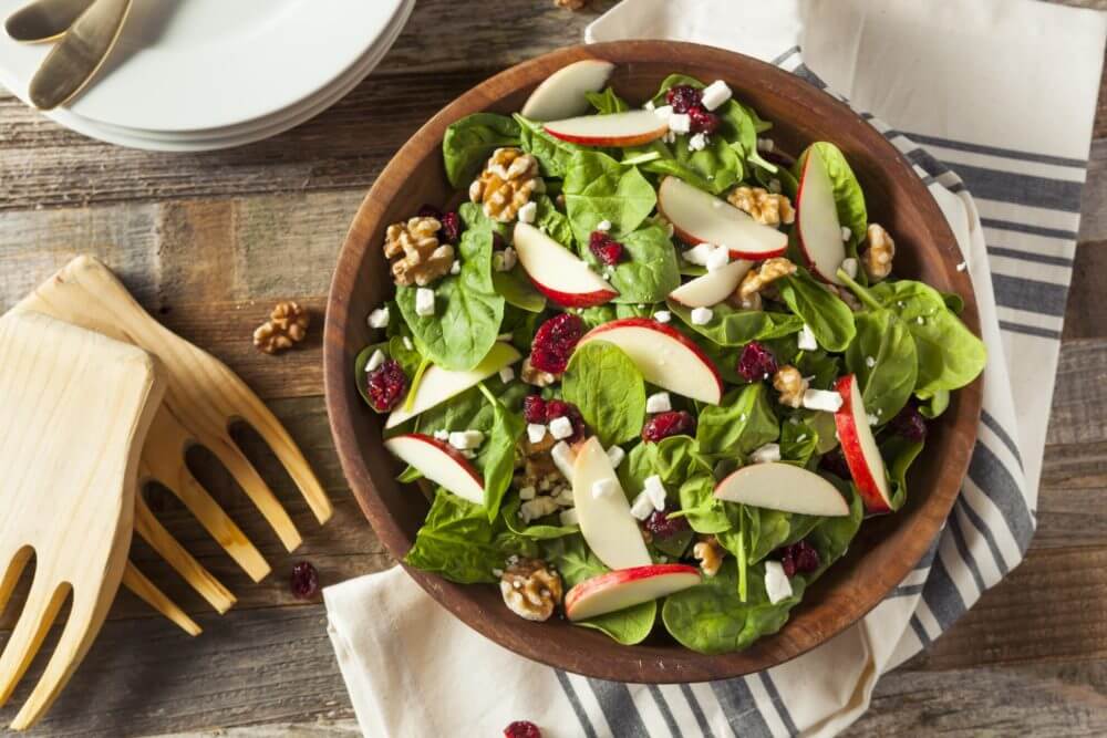 A fresh salad with apples