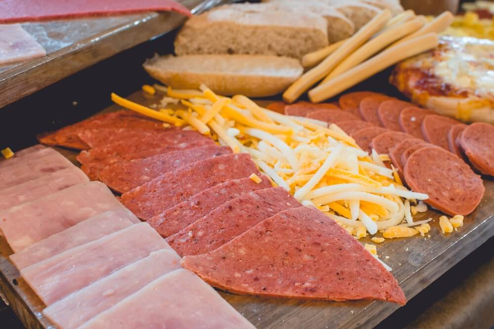 Lebanon bologna and cheese platter.