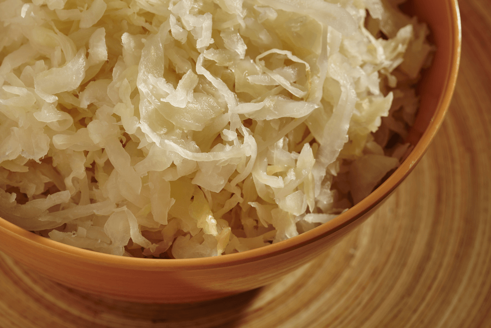 Amish sauerkraut ready to be served with pork