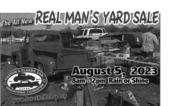 Real Man's Yard Sale is happening on August 5, 2023 at the Markets at Shrewsbury.