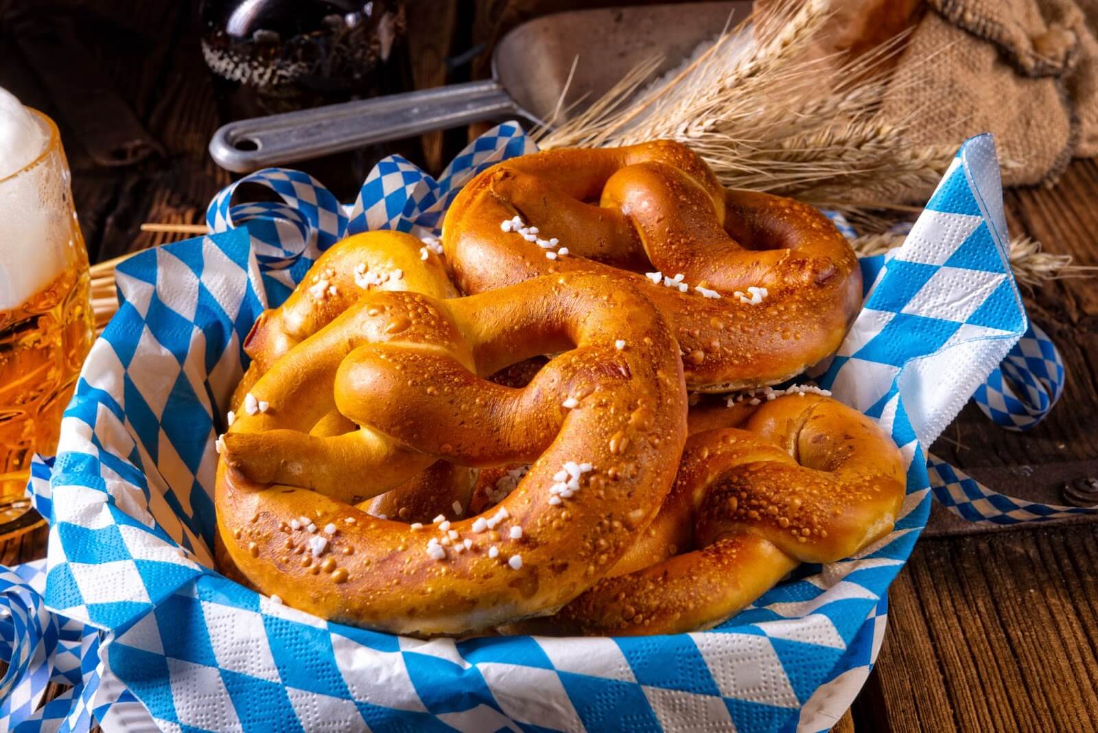 a bowl of freshly made soft pretzels